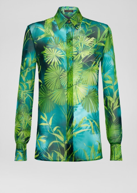 Camasi Versace Versace Jungle Print Silk Muslin Dama | BJFLAGV-72